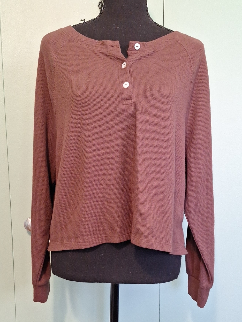 Victoria Secret Brown Long Sleeve Shirt Size Large